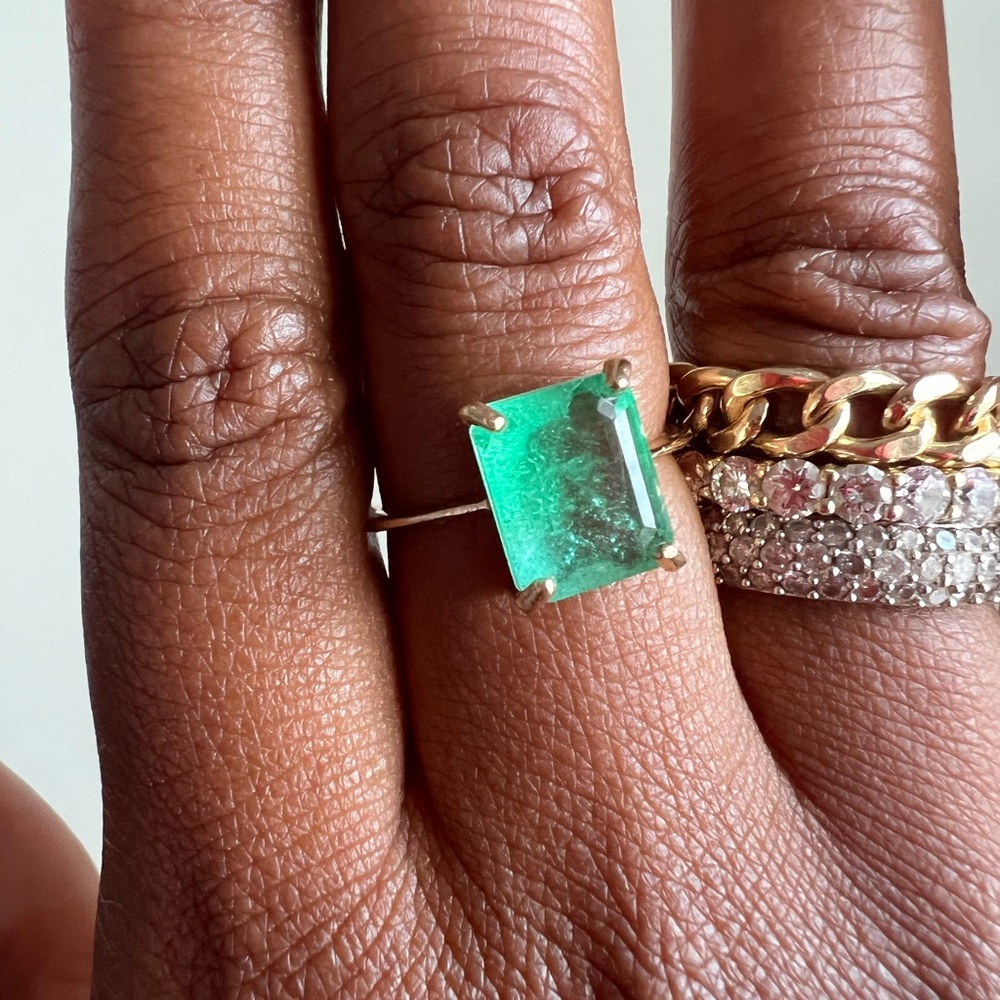 14k gold 3 carat DOUBLET RING